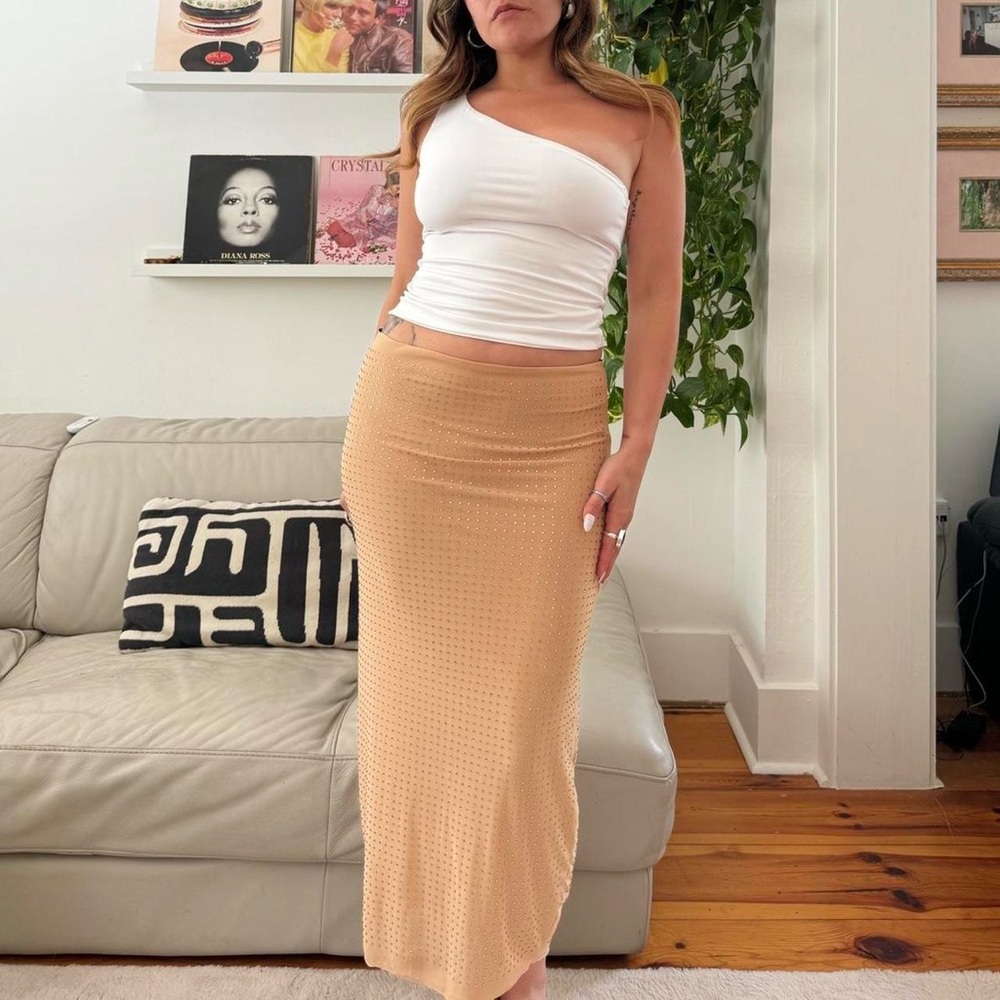 Forever 21 Nude Stretch Maxi Skirt